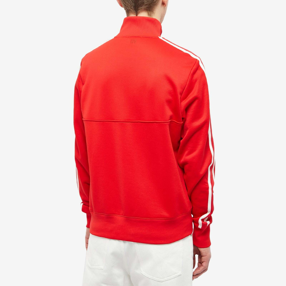AMI Men's Track Quarter Zip in Scarlet Red AMI
