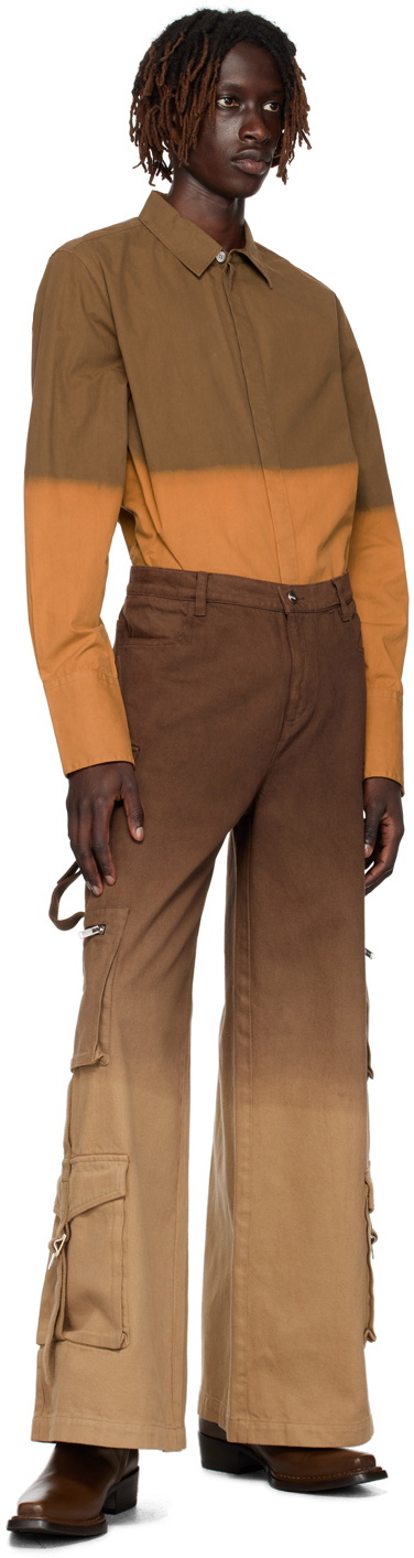 Dion Lee Brown Multipocket Denim Cargo Pants