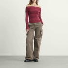 Peachy Den Women's The Kylie Cold Shoulder Top in Red Sandstone