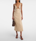 SIR Moretti cutout linen midi dress