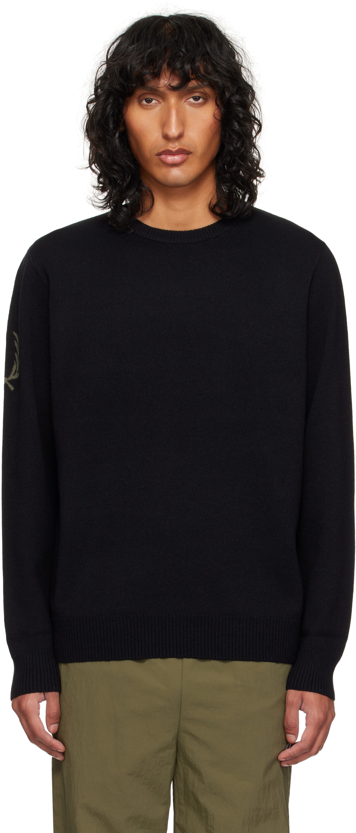 Fred Perry Black Laurel Wreath Sweater Fred Perry