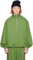 Juun.J Green Quarter-Zip Sweater