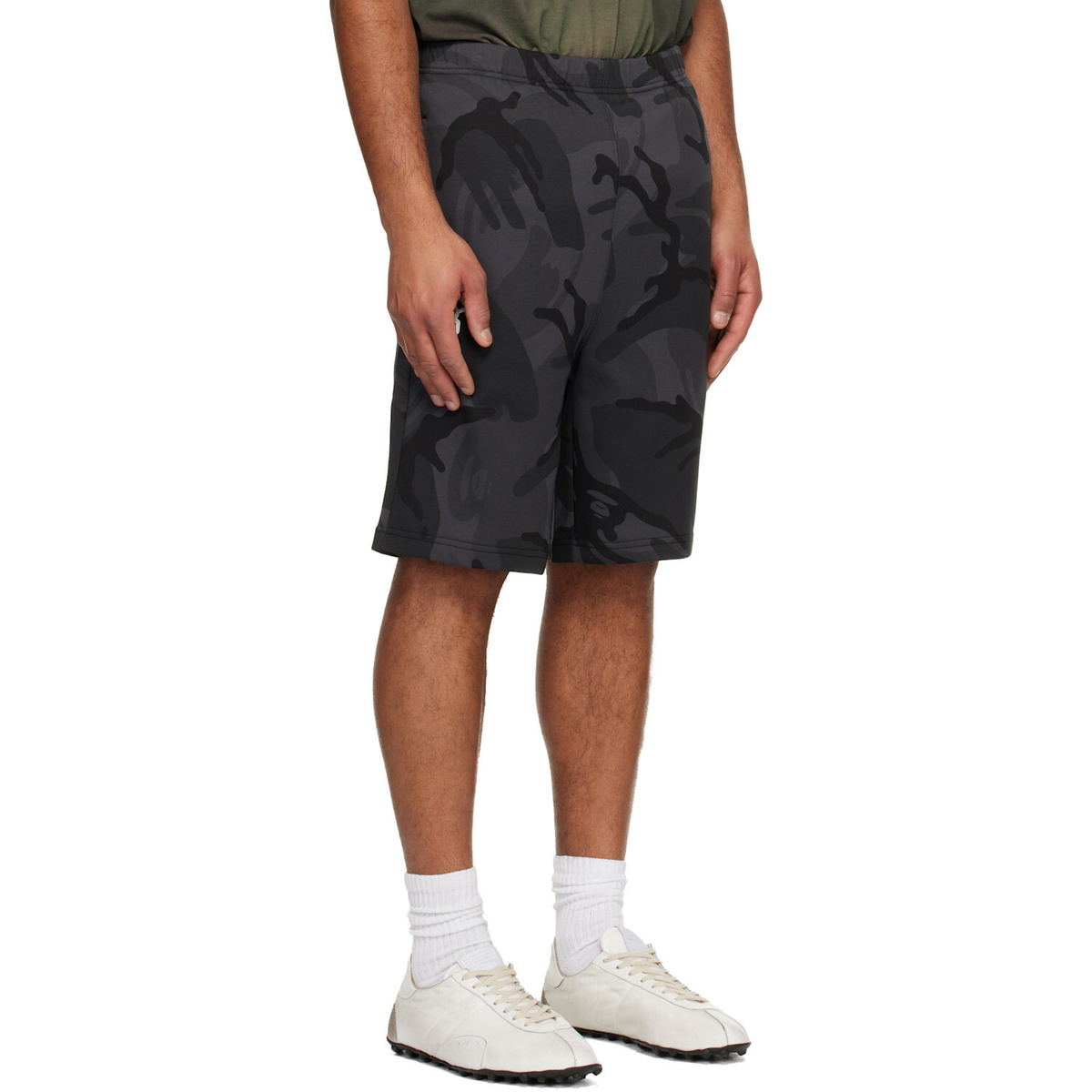 AAPE by A Bathing Ape Gray 'AAPENOW' Moonface Logo Sweat Shorts