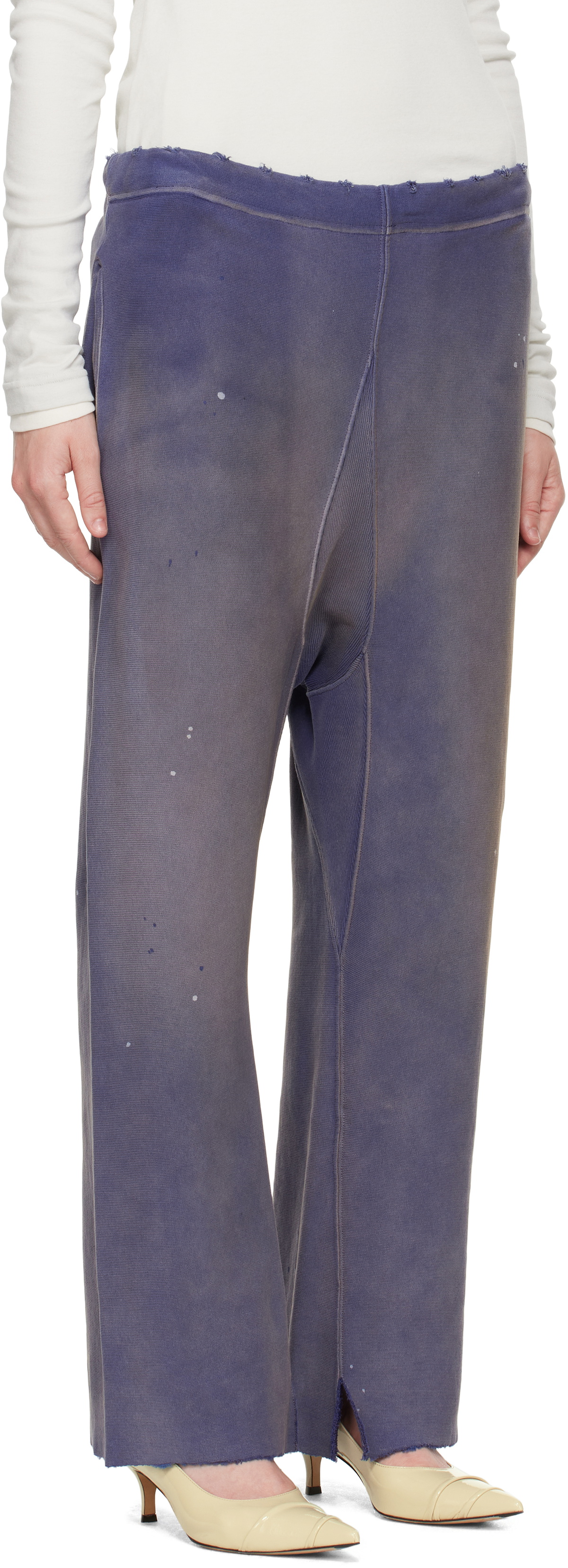 Maison Margiela Blue Cotton Casual Pants