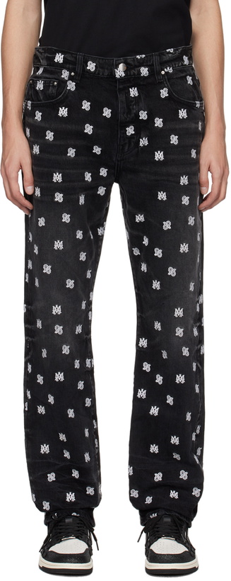 Photo: AMIRI Black Embroidered Jeans