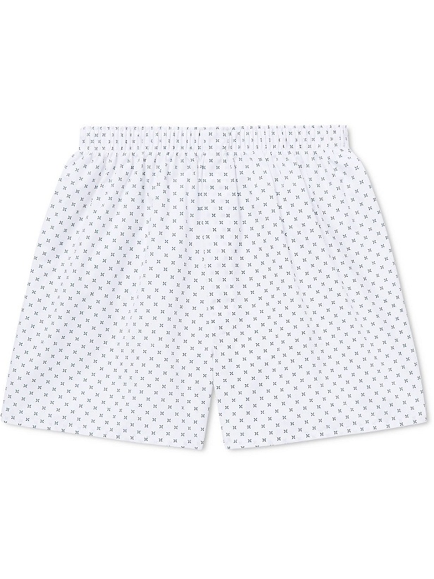 Photo: Sunspel - Printed Cotton Boxer Shorts - White