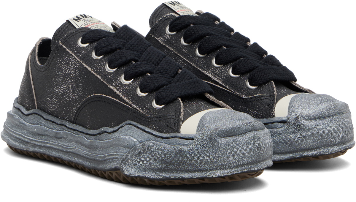 Maison MIHARA YASUHIRO Black 'Hank' OG Sole Shrink Leather Low-Top Sneakers