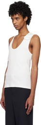 Courrèges White 90's Rib Cut Out Tank Top
