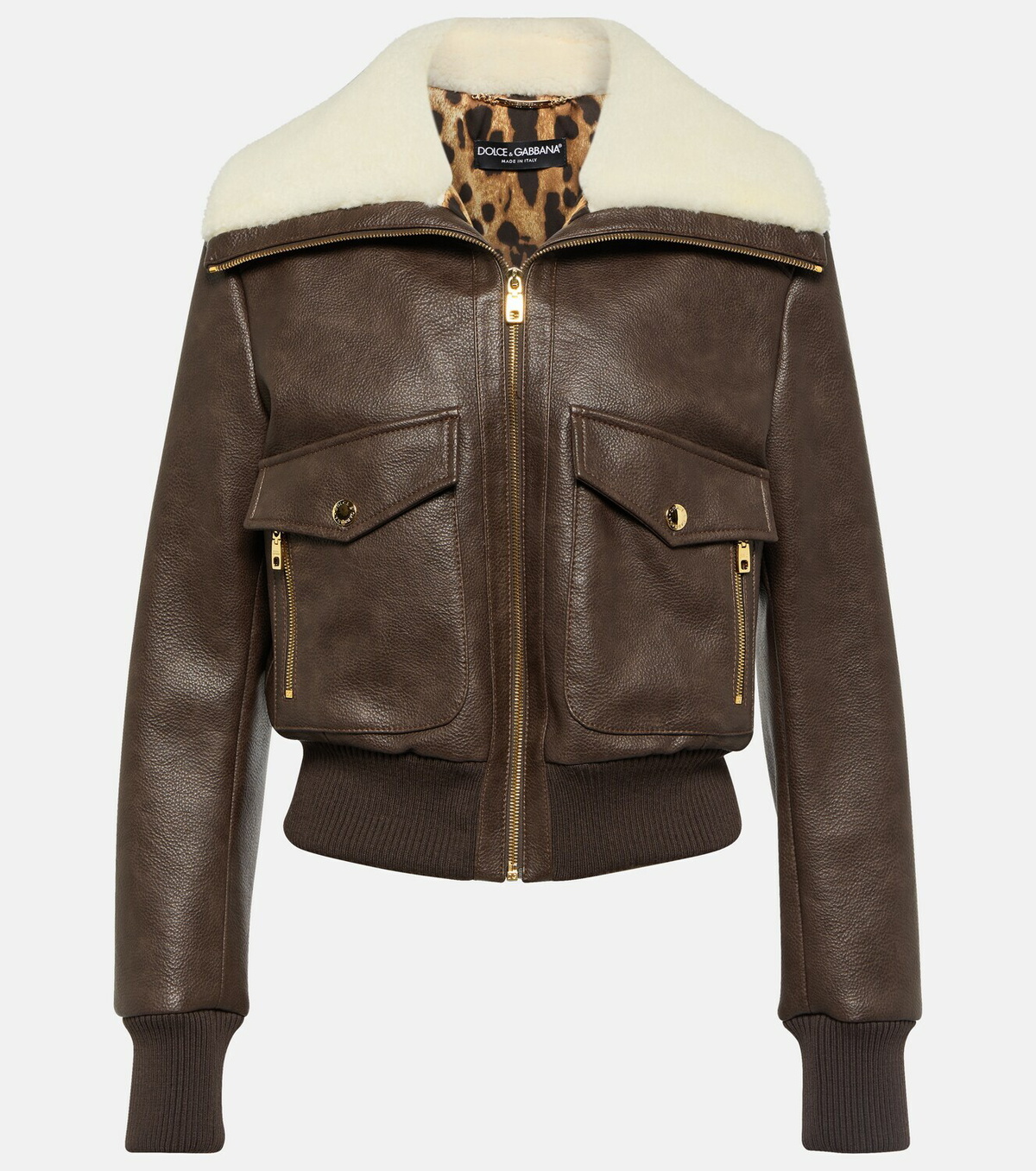 Dolce&Gabbana Cropped faux leather jacket