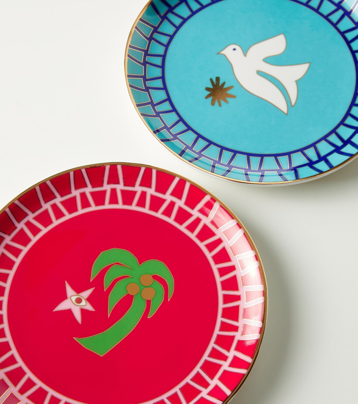 Jonathan Adler Playa set of 4 porcelain side plates