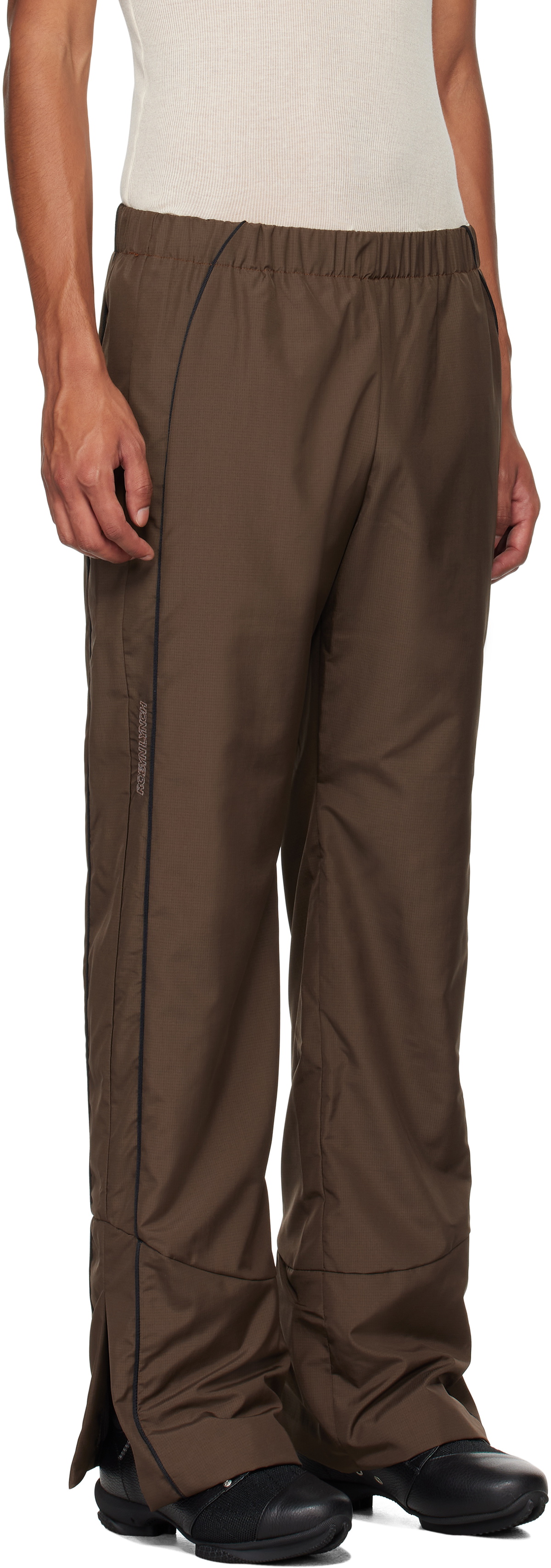 Robyn Lynch Brown Recycled Nylon Track Pants