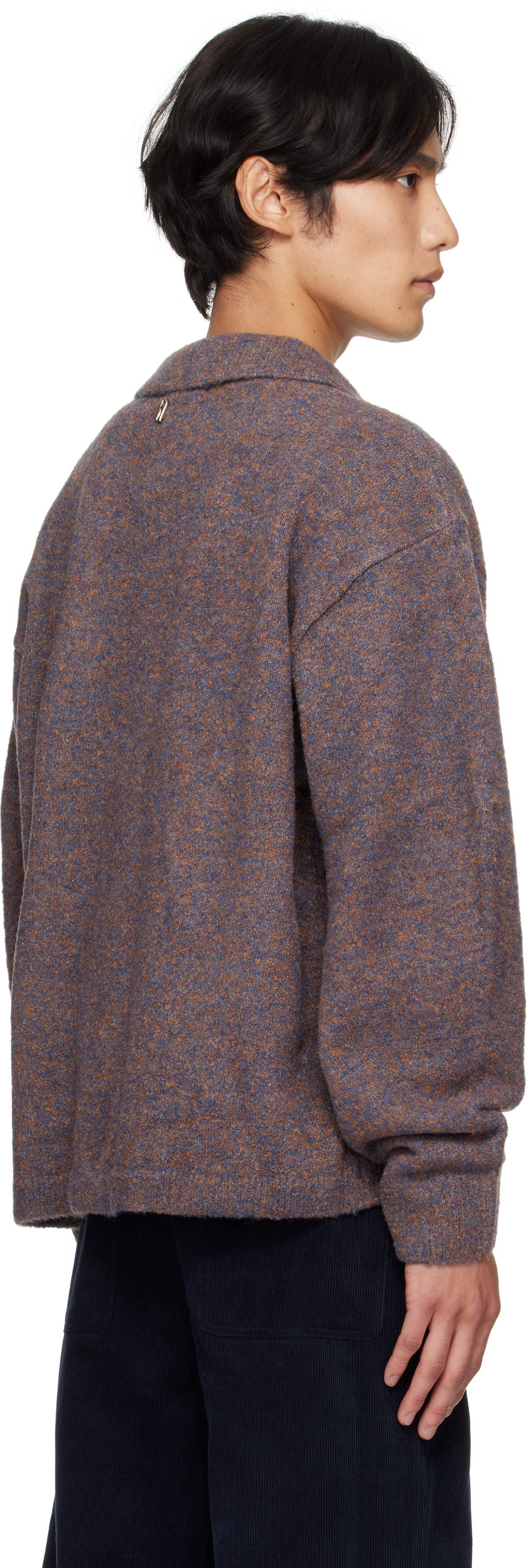 LE17SEPTEMBRE Purple Bouclé Button Down Cardigan