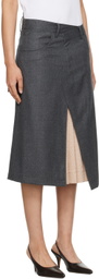 Commission Gray Layered Midi Skirt