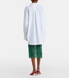 The Frankie Shop Nelaya macramé leather midi skirt