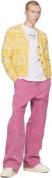GANNI Yellow Jacquard Cardigan
