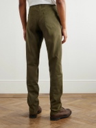 Purdey - Slim-Fit Straight-Leg Cotton-Blend Twill Trousers - Green