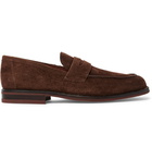 Loro Piana - City Life Suede Penny Loafers - Dark brown