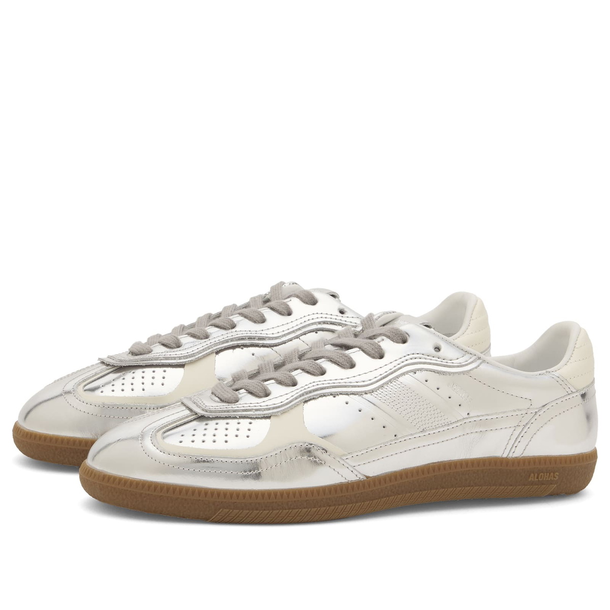 ALOHAS Women's TB 490 Rife Leather Sneakers in Rife Shimmer Silver Cream