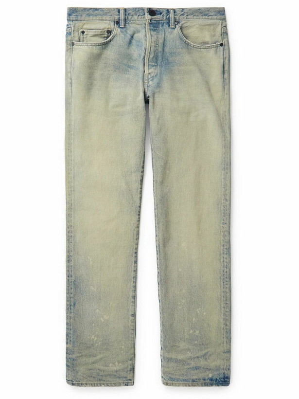 Photo: John Elliott - The Daze Slim-Fit Bleached Denim Jeans - Blue