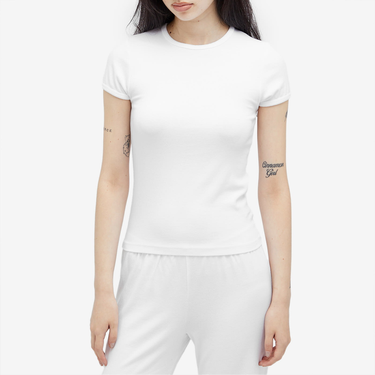 DONNI. Women's Baby Rib Baby T-Shirt in Powder