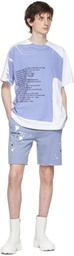 Helmut Lang Blue Cotton Shorts