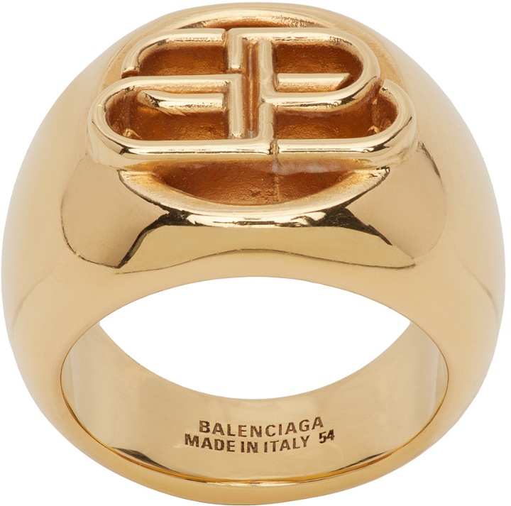 Photo: Balenciaga Gold BB Signet Ring