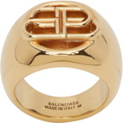 Balenciaga Gold BB Signet Ring