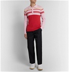 Sies Marjan - Cortez Slim-Fit Colour-Block Ribbed Wool Polo Shirt - Pink