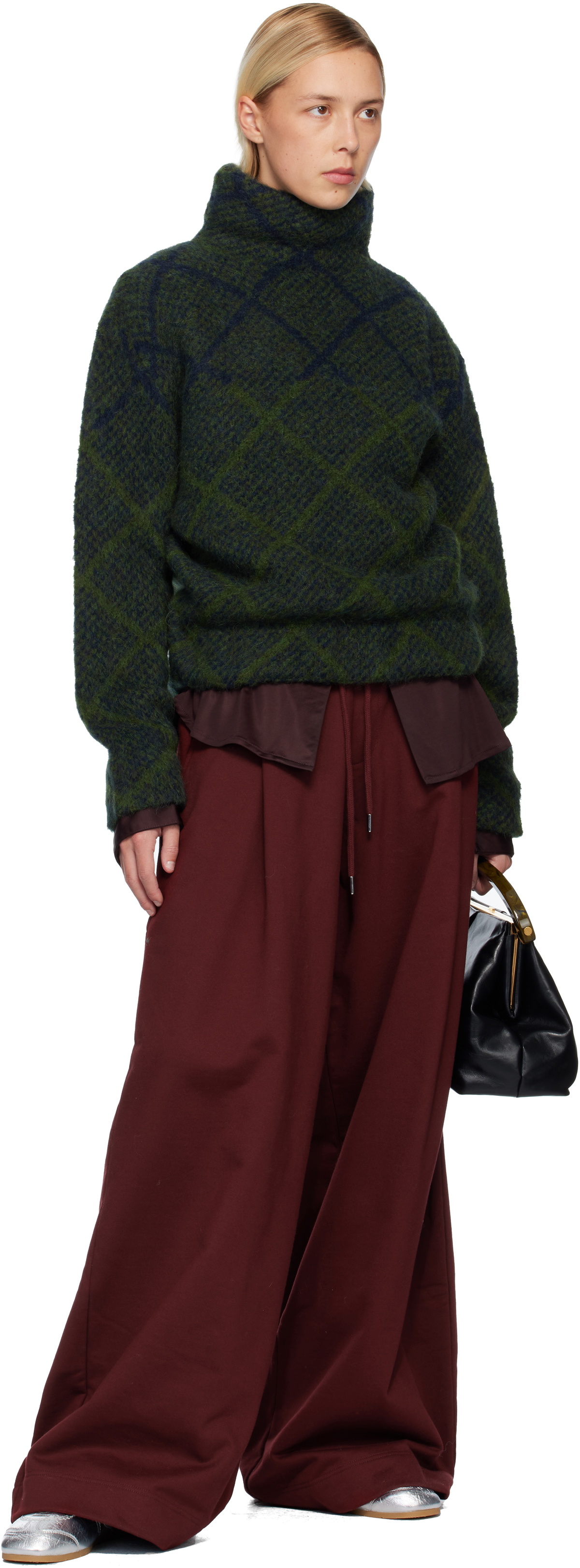 Dries Van Noten Burgundy Loose Sweatpants