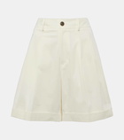 Etro Pleated cotton-blend gabardine shorts