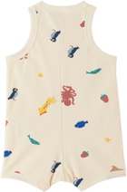 Petit Bateau Baby Beige Patterned Romper