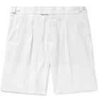 Hugo Boss - Pepe Pleated Cotton-Seersucker Shorts - White