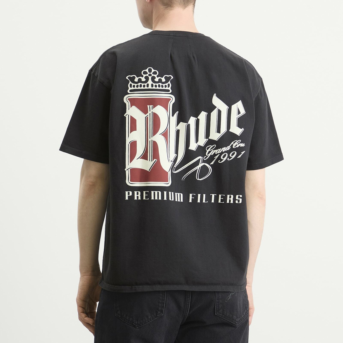 Rhude Men's Fumar 91 T-Shirt in Vintage Black/White/Red
