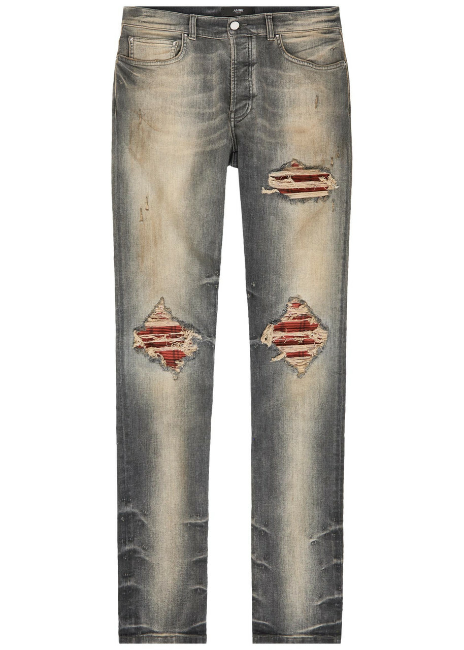 Amiri MX1 Ripped Slim-leg Jeans Black Other