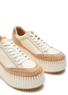 Chloe Nama 80 Panelled Leather Sneakers Beige