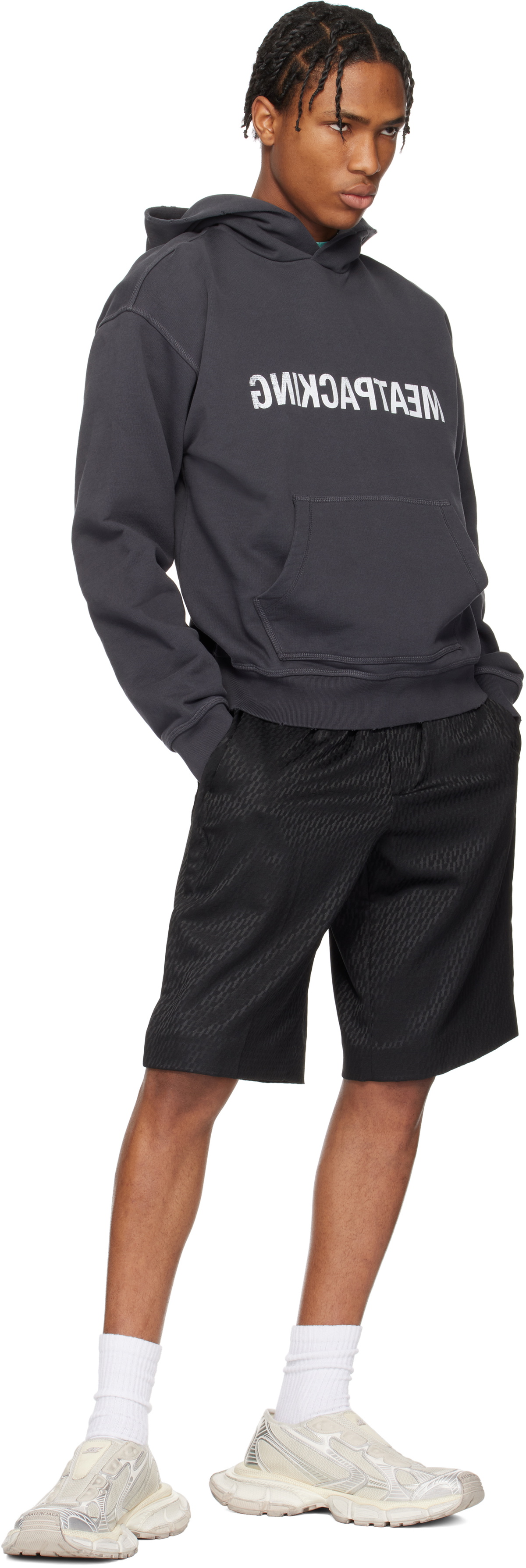 【HELMUT LANG】関税込★”MEATPACKING\" HOODIE Gray 'Meatpacking' Hoodie by Helmut Lang on Sale