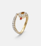 Yvonne Léon Python 9kt gold ring with diamonds