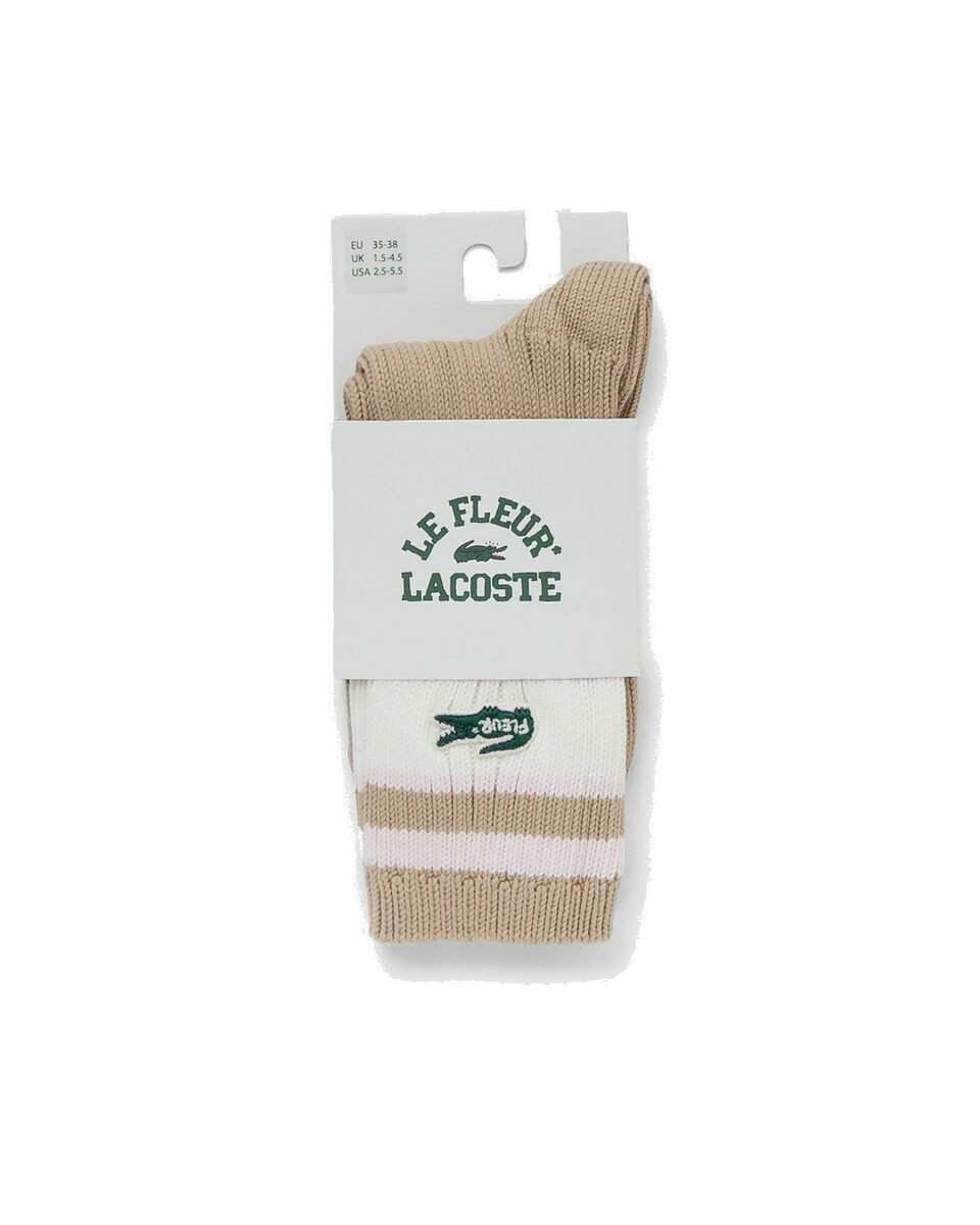 Photo: Lacoste X Le Fleur Socken White/Beige - Mens - Socks