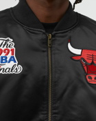 Mitchell & Ness Chicago Bulls   Flight Satin Bomber Jacket Black - Mens - College Jackets/Team Jackets