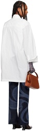 Dries Van Noten White Oversized Midi Dress