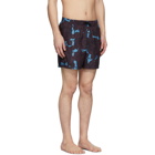 Dries Van Noten Blue and Purple Phibbs Floral Swim Shorts