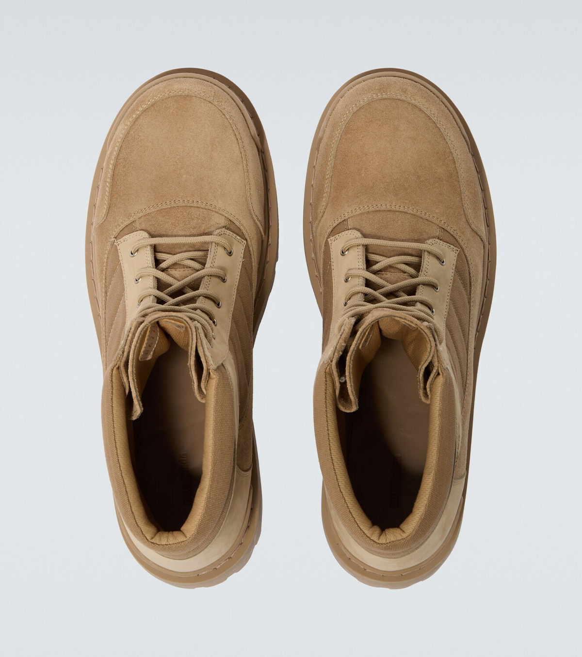Balenciaga Combat Strike suede-trimmed lace-up boots