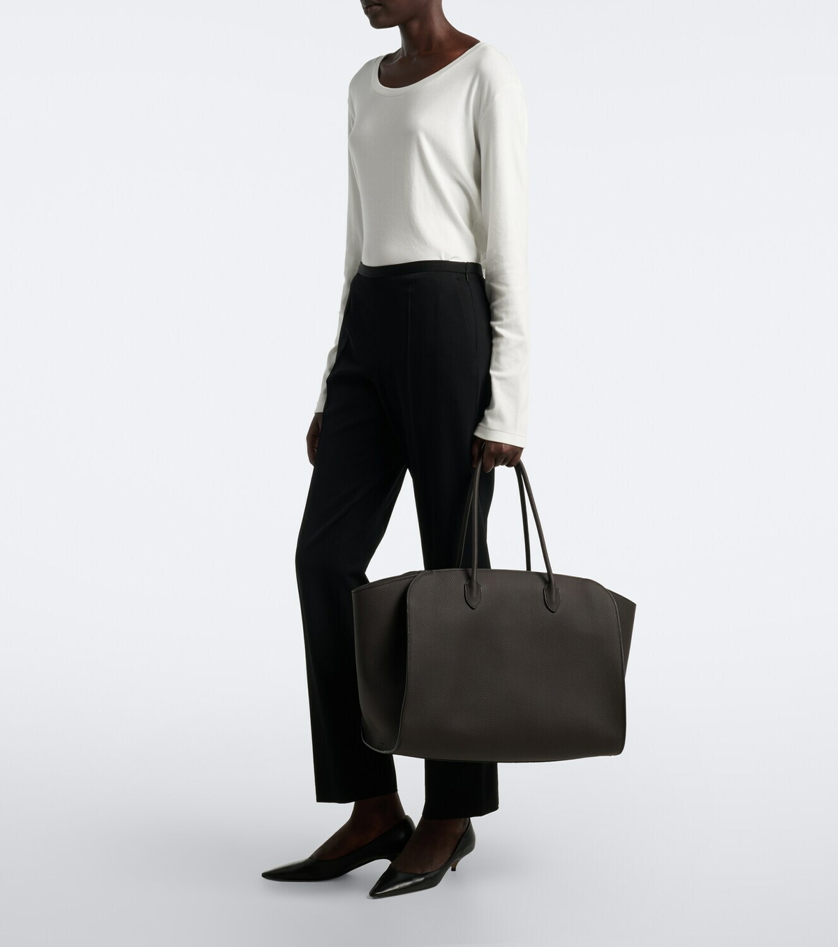 The Row Marlo 17 leather tote bag