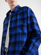 AGOLDE - Stanhope Checked Cotton-Flannel Shirt - Blue
