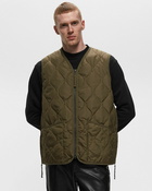 Taion Military Zip V Neck Down Vest Green - Mens - Vests