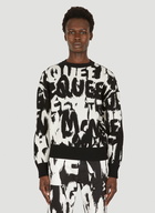 Graffiti Logo Jacquard Sweater in Black