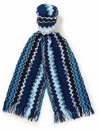 Missoni - Fringed Striped Crocheted Cotton Scarf
