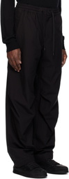 DEVOA Black Baggy High Waisted Trousers