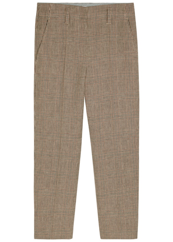 Photo: Brunello Cucinelli Houndstooth Straight-leg Trousers Beige