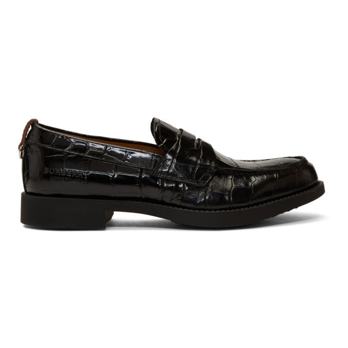 Photo: Burberry Black Croc Emile G Loafers